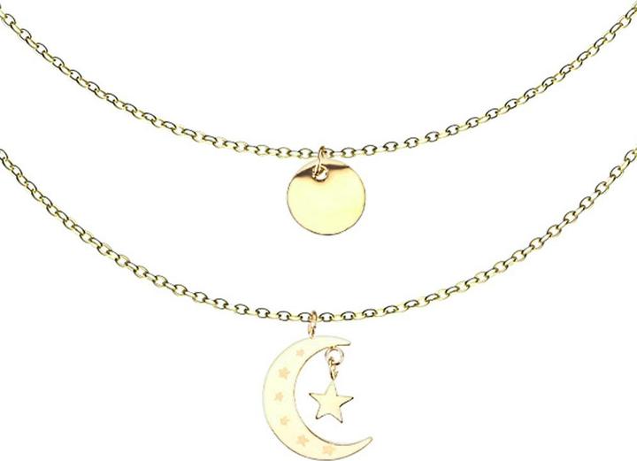 Immagine prodotto Star Piercing Ciondolo a catena placcato oro con mezzaluna e piastrina (Acciaio chirurgico 316L, senza ottone)
