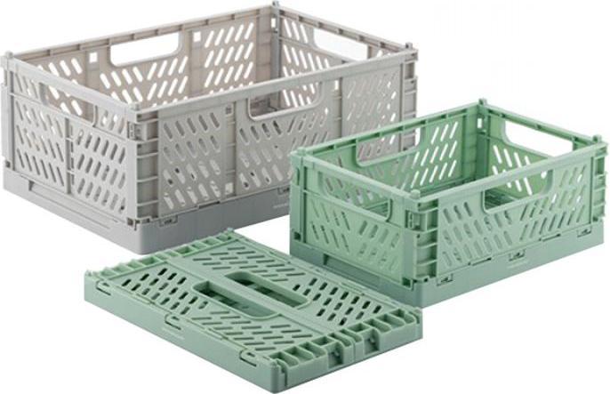 InnovaGoods 3x stackable and foldable storage boxes (20 x 15 x 9 cm, 30 x 20 x 12 cm)
