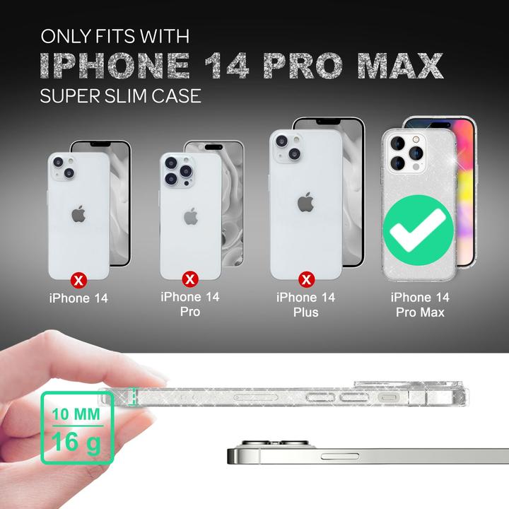 Produktbild Nalia Klare Glitzer Silikon Hülle (Apple iPhone 14 Pro Max)
