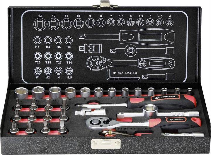 Actual product image Toolcraft Socket spanner set 6.3 mm (1/4") 36pcs (6.3 mm)