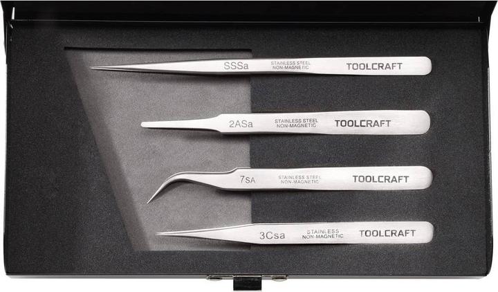 Produktbild Toolcraft Edelstahl-Pinzetten-Set 4tlg