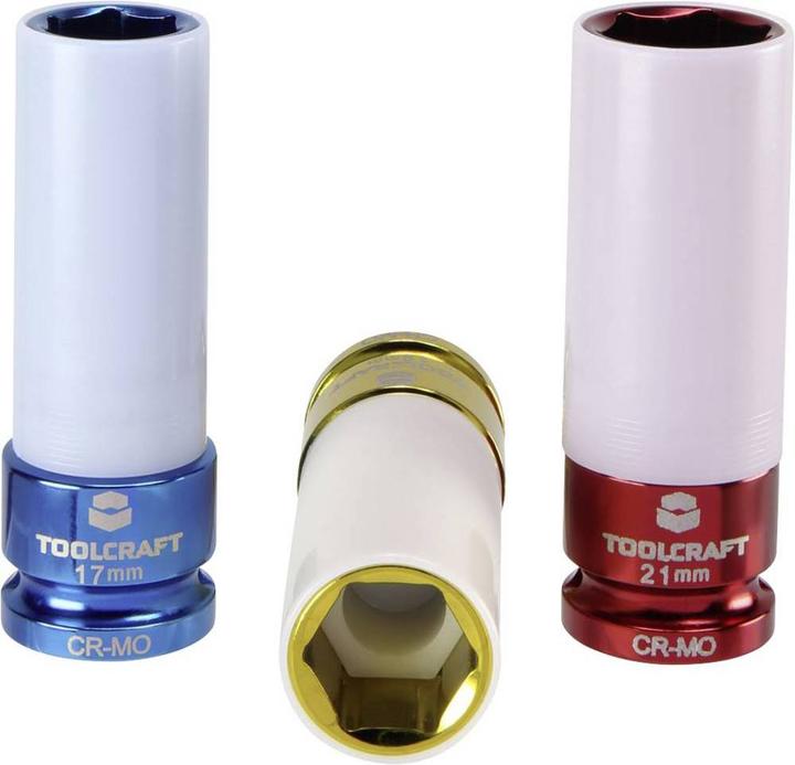 Immagine prodotto Toolcraft Set di dadi per avvitatore a impulsi, 3 pezzi. (21 mm, 19 mm, 17 mm)