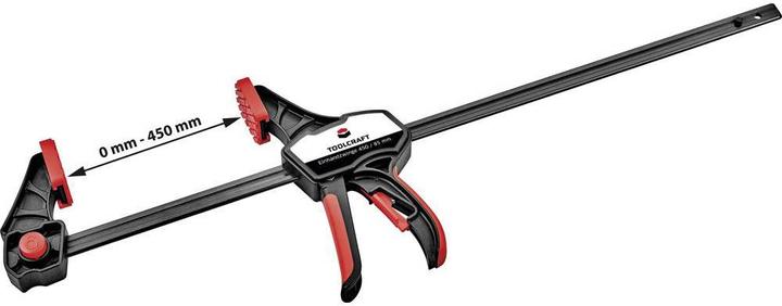 Produktbild Toolcraft Einhandzwinge 450 x 85 mm 1500 Nm (450 mm)