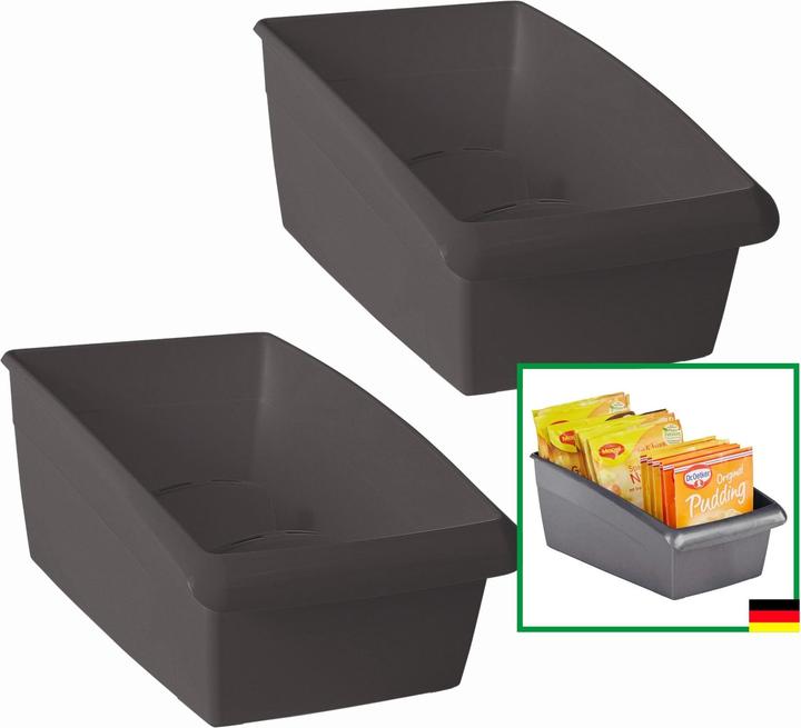 Image du produit Novaliv Boîte à soupe petit set de 2 tiroirs Organisateur de cuisine - 25 x 12 cm ANTHRACITE GRIS