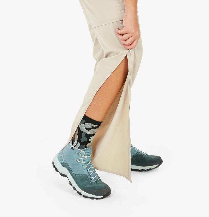 Actual product image Quechua Women's zip-off hiking trousers - MH500 beige (31)