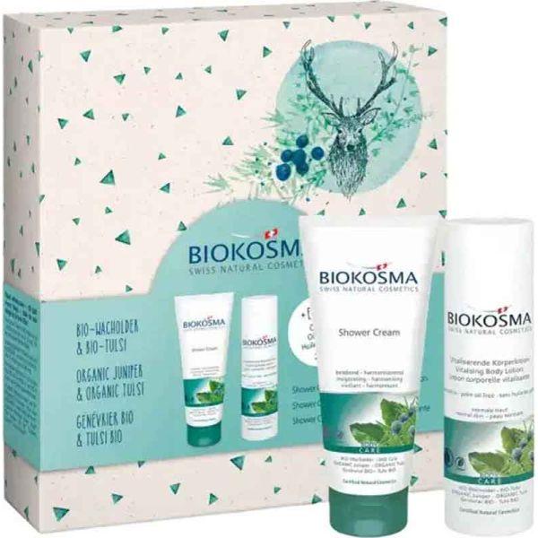 Produktbild Biokosma Geschenkset 2023 Wacholder Tulsi 2x200+25ml (Körperpflegeset)