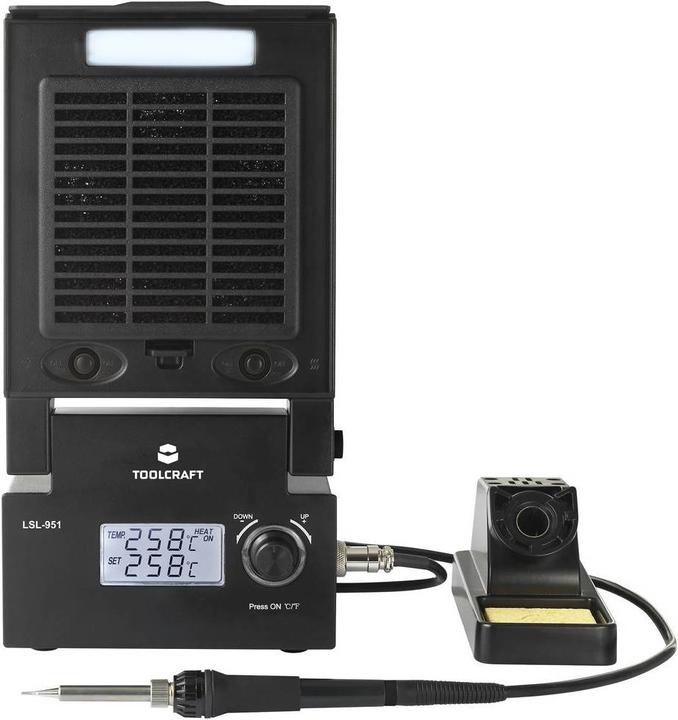 Actual product image Toolcraft Soldering station with LED lighting and soldering fume extraction