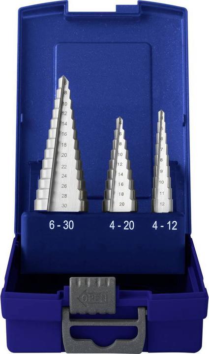 Immagine prodotto Toolcraft Set di punte a gradini HSS 3 volte 4 20 mm, 12 6 30 mm 8 10 (12 mm, 30 mm, 20 mm)