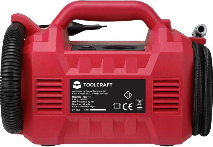 Actual product image Toolcraft Battery compressor, 10 bar 20 V (10 bar, 0 l)