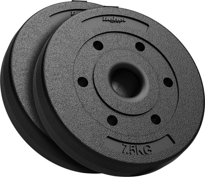 Actual product image Rebel Bituminous dumbbell set 2x7 5kg 51mm bore - for Olympic barbells ACTIVE (2 x 5 kg)