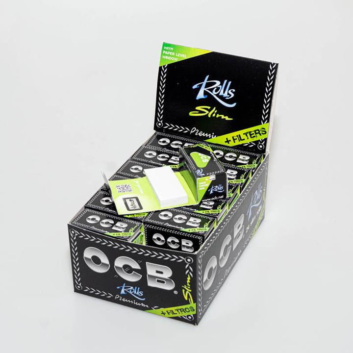 OCB rotoli neri Slim con scatola filtro