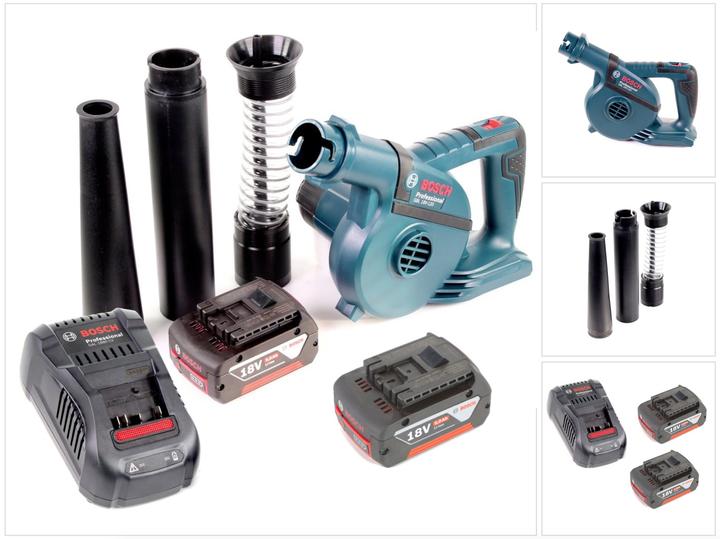 Actual product image Bosch Professional Bosch GBL 18 V-120 Cordless Leaf Blower + 2x Batteries 18V 5,0 Ah + 1x Charger GAL 1880 CV (Rechargeable battery operated, Workshop blower)