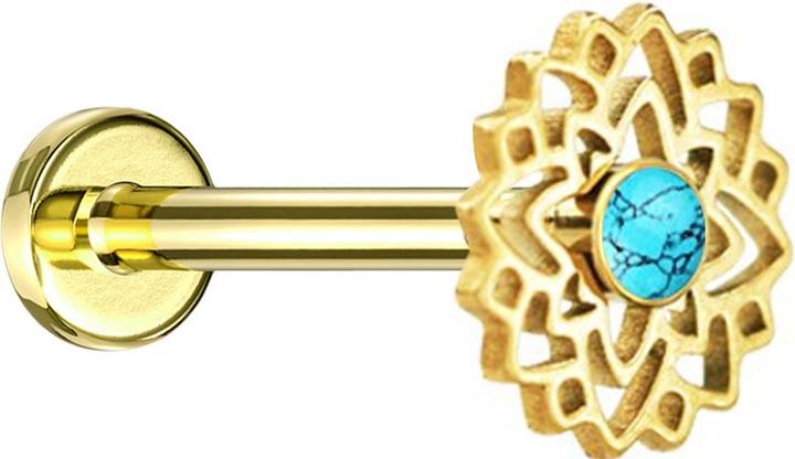 Produktbild Star Piercing Flared Tunnel schwarz Gasmaske (ohne Messing, Mineralisch, Chirurgenstahl 316L)