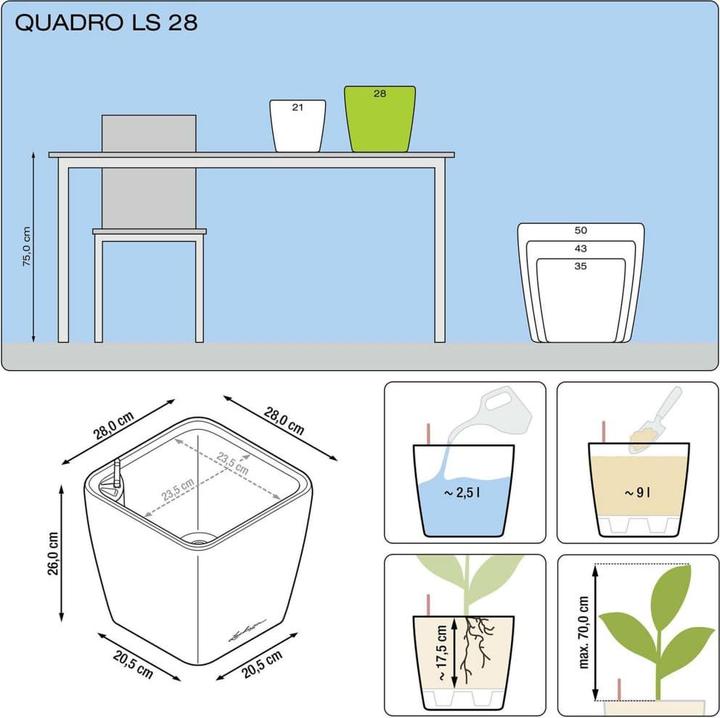 Produktbild Lechuza Quadro LS (28 cm)