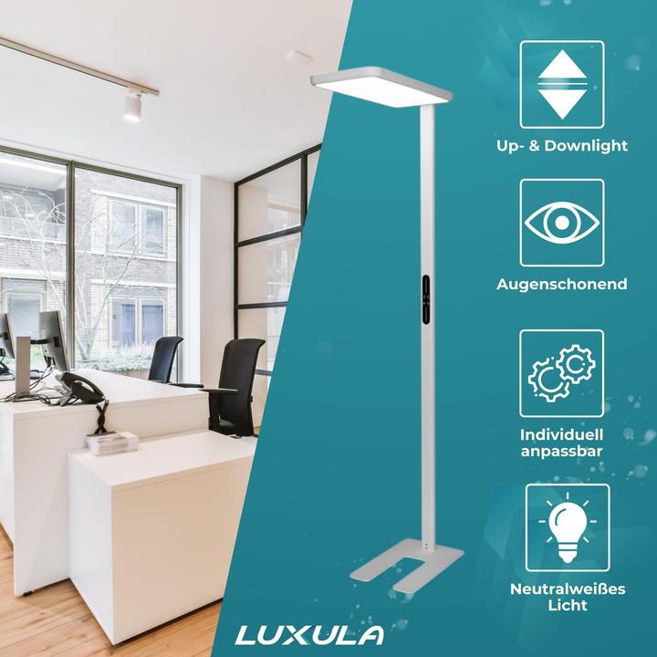 Actual product image Luxula LED office floor lamp, up/down, white (7000 lm)
