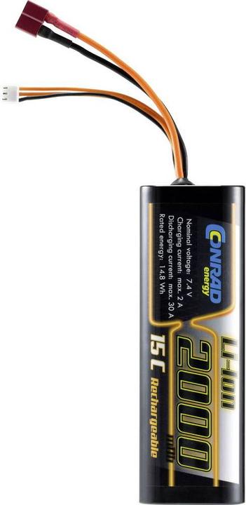 Produktbild Conrad energy Modellbau-Akkupack (Li-ion) 7.4 V, 2000 mAh (7.40 V, 2000 mAh)