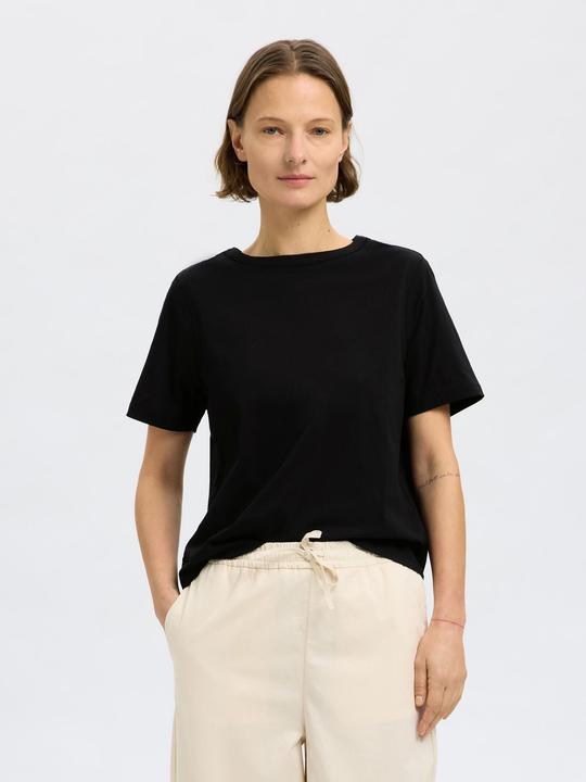 Actual product image Selected Femme 100% Baumwoll T-Shirt mit Rundhalsausschnitt (L)