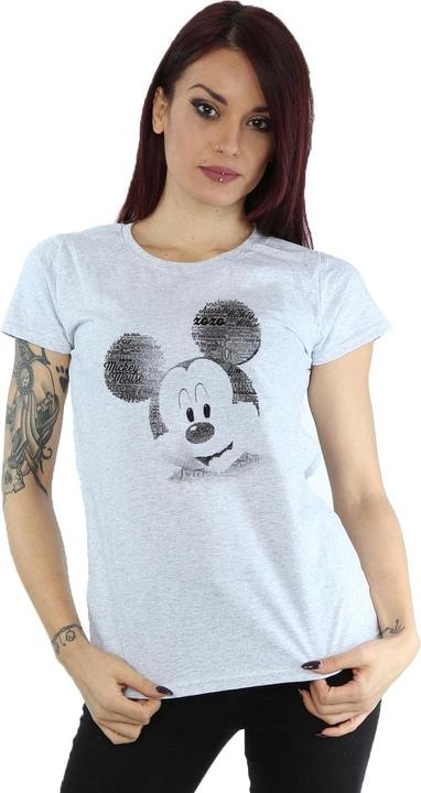 Immagine prodotto Disney Mickey Mouse Text Face Maglietta Donna (S)