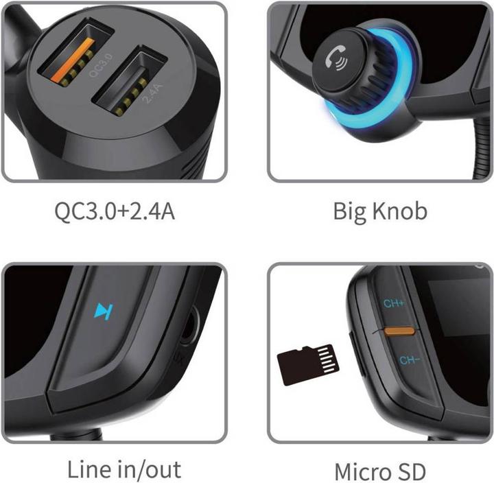 Actual product image Renkforce Bluetooth FM Transmitter with Display