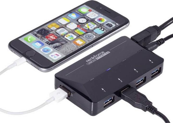Immagine prodotto Renkforce Hub USB 3.0 a 4+1 porte con neve (USB-B, 5 Porti)
