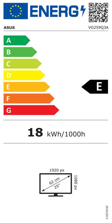 Energy Label ASUS TUF GAMING VG259Q3A 62.23cm (16:9) FHD HDMI DP (1920 x 1080 pixels, 24.50")
