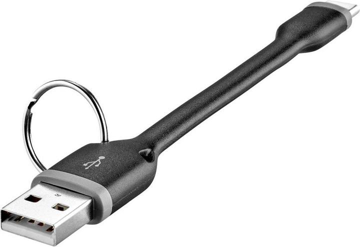 Actual product image Renkforce USB 2 Powerbank connection cable A/USB-C 10 cm (0.10 m, USB 2.0)