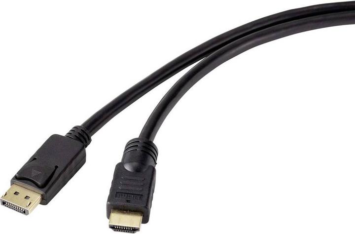 Actual product image Renkforce DisplayPort HDMI connection cable 20 m with ferrite core (20 m, HDMI, DisplayPort)