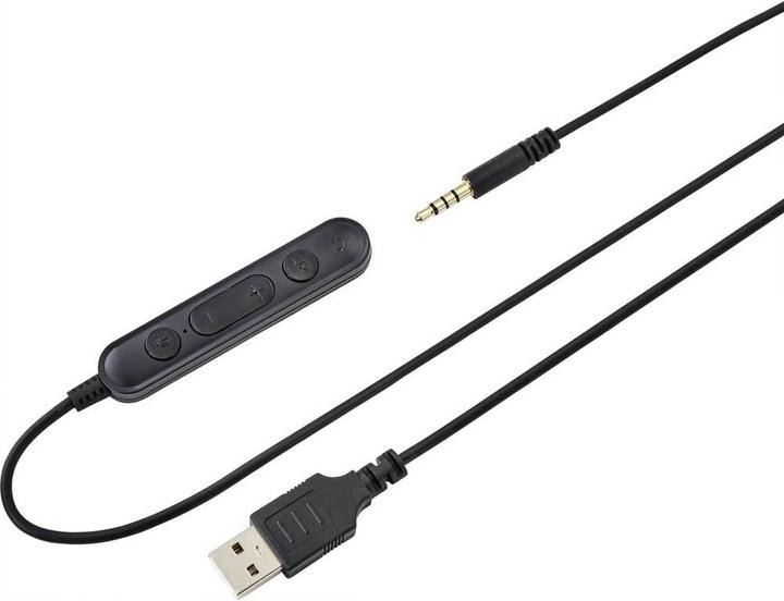 Produktbild Renkforce 2-in-1-Headset mit 3.5 mm-Stecker & USB-Inline-Steuerung (Kabelgebunden, USB-A)