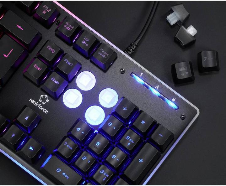 Produktbild Renkforce kabelgebundene USB-Gaming-Tastatur (DE, Kabelgebunden)
