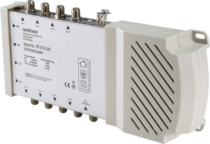 Produktbild Renkforce RF-STS-380 SAT Multischalter Eingänge (Multischalter): 5 (4 SAT/1 terrestrisch) Teilnehmer-Anzahl: 8 (Multischalter)