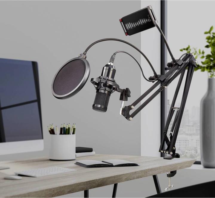 Actual product image Renkforce Microphone stand, pop filter and phone holder