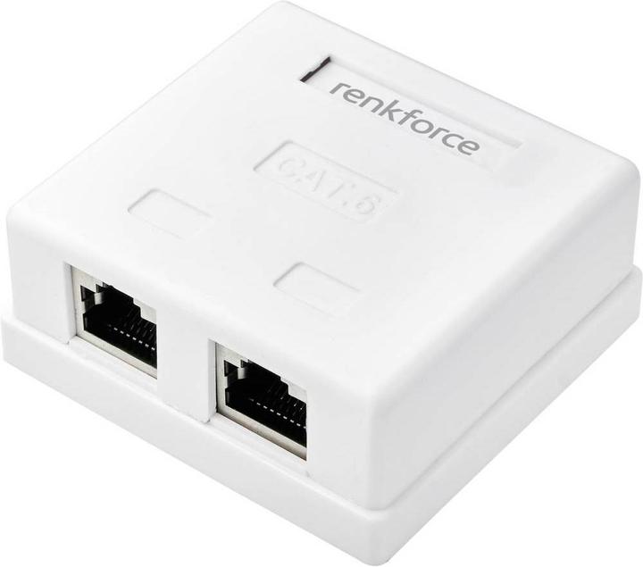 Produktbild Renkforce STP CAT6 Aufputzdose, zwei Anschlüsse (CAT6, 0.06 m)
