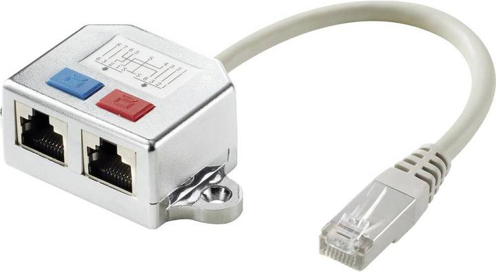 Actual product image Renkforce RJ45 network T-adapter CAT 6 (2x RJ45 jack (RJ45, RJ45 (2x))