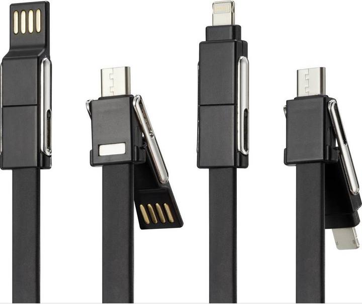 Produktbild Renkforce OTG 6-in-1 USB-Adapterkabel, faltbar zu Schlüsselanhänger dank Magneten im Stecker (0.20 m)