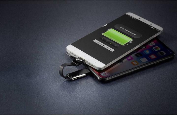 Produktbild Renkforce OTG 6-in-1 USB-Adapterkabel, faltbar zu Schlüsselanhänger dank Magneten im Stecker (0.20 m)