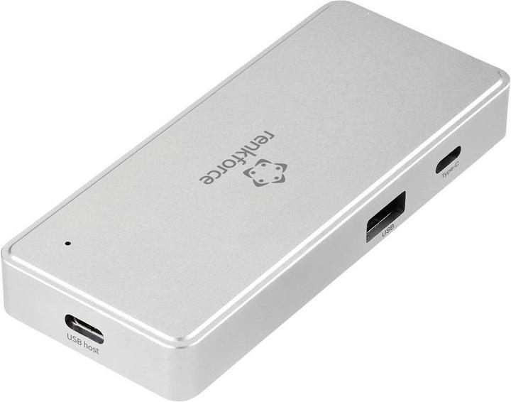 Actual product image Renkforce External USB 3.2 Gen1 (USB 3.0) Memory Card Reader and Hub USB-C (USB, USB-C 3.2 Gen 1)