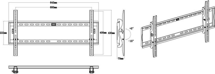Immagine prodotto SpeaKa Professional Supporto a parete per TV 105 cm (42") - 200 cm (80") 100 kg (Muro, 80", 100 kg)