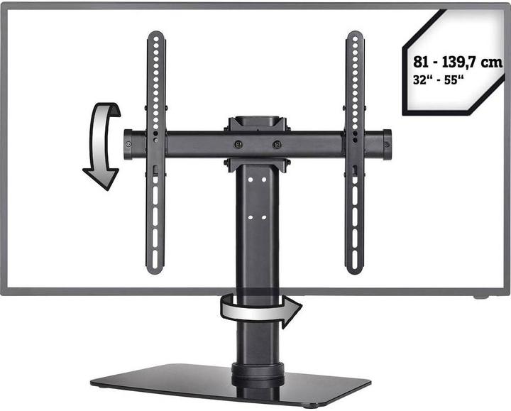 Actual product image SpeaKa Professional TV stand 81 cm (32") - 139.7 cm (55"), tilt and swivel, height adjustable (Universal, 32.01", 40 kg)