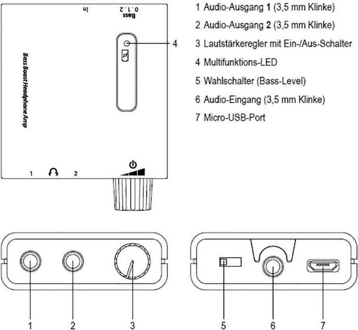 Image du produit SpeaKa Professional Amplificateur pour casque d'écoute (Bass Boost)