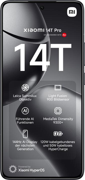 Immagine prodotto Xiaomi Pacchetto di lancio 14T Pro + Robot Vacuum X10 (512 GB, Titano Nero, 6.67", Doppia SIM, 50 Mpx, 5G)
