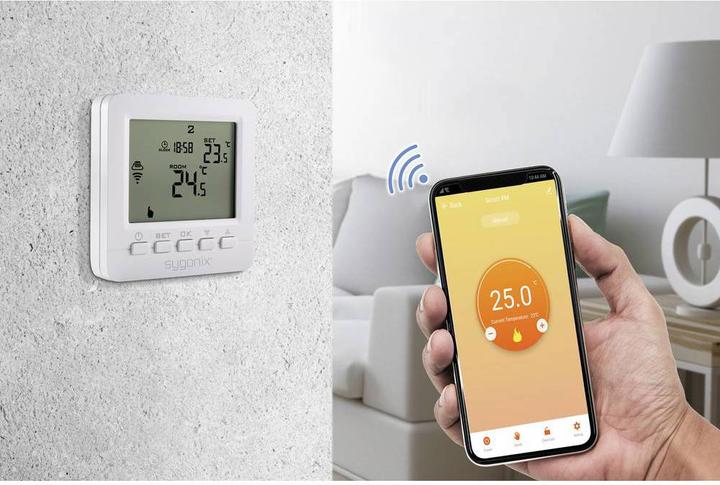 Actual product image Sygonix Radio room thermostat flush-mounted Weekly program 5 to 35 °C