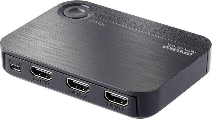 Produktbild SpeaKa Professional 2+1 Port HDMI Switch mit zusätzlichem USB-C™-Eingang 3840 x 2160 Pixel
