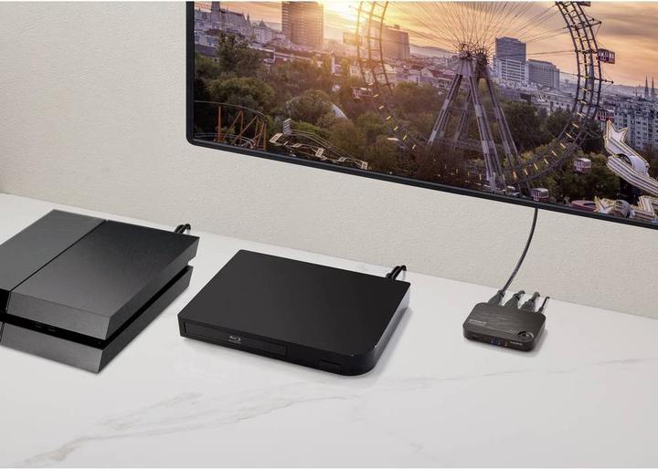 Produktbild SpeaKa Professional 2+1 Port HDMI Switch mit zusätzlichem USB-C™-Eingang 3840 x 2160 Pixel