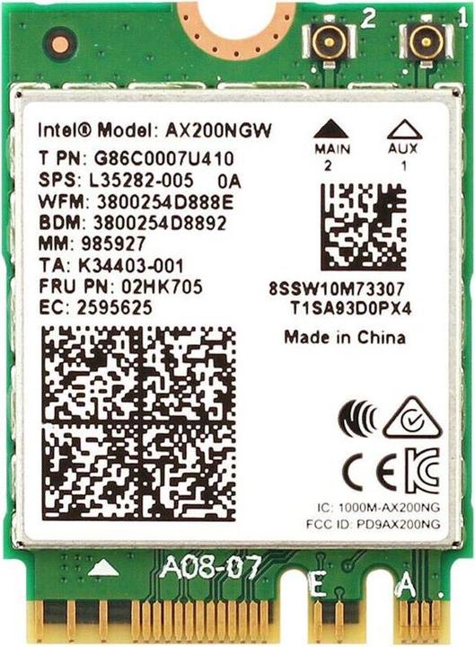 Produktbild Intel Wi-Fi 6 AX200 non vPro (M.2 A Key, M.2 E Key)