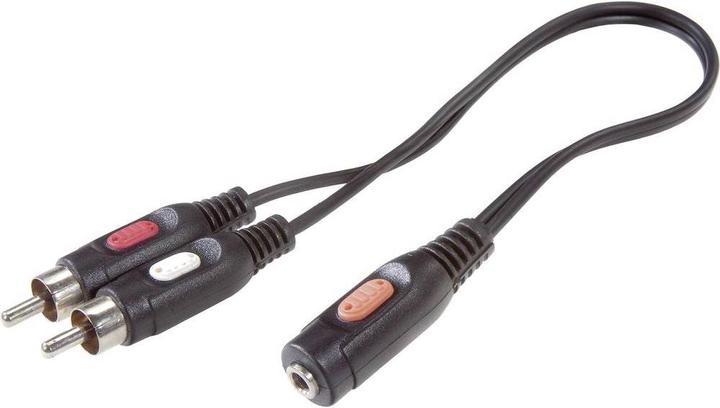 Image du produit SpeaKa Professional Câble adaptateur RCA/JACK mâle 2x3.5 mm, 1.5 m (1.50 m, 2,5 mm, RCA)