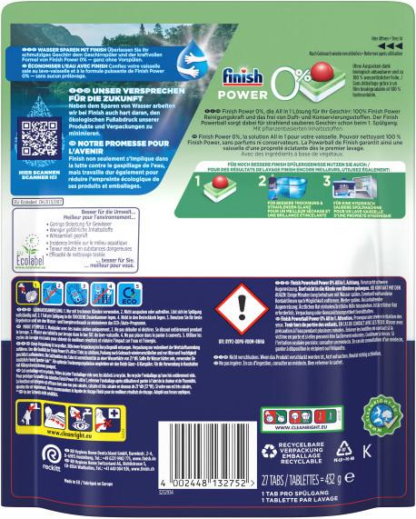 Produktbild Finish Powerball 0% (Tabs, 27 Waschgänge)