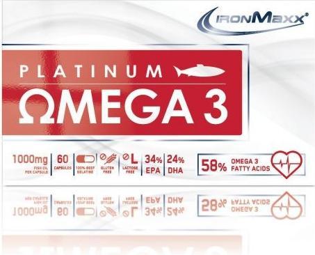 Produktbild IronMaxx Platinum Omega 3 (60 Stück, Kapseln, 100 g)