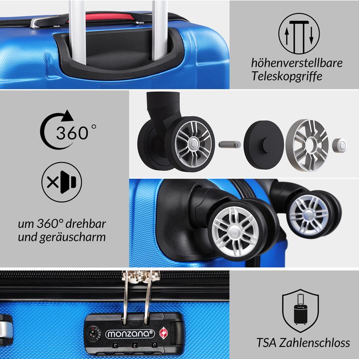 Image du produit Monzana Set de valises (75 l, M (50 - 90l), XL (à partir de 115l))
