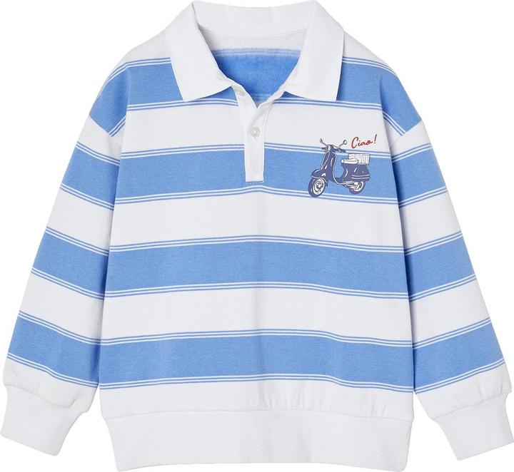 Produktbild Vertbaudet Gestreiftes Jungen Sweatshirt mit Polokragen und Recycling-Polyester (152)