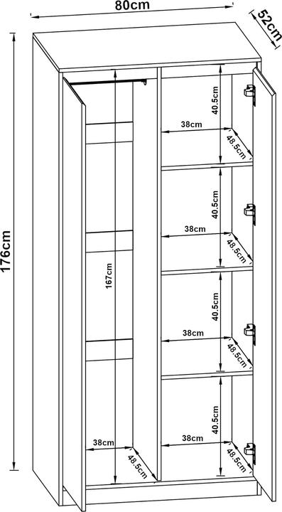 Produktbild En.Casa Bastheim (80 x 52 x 176 cm)